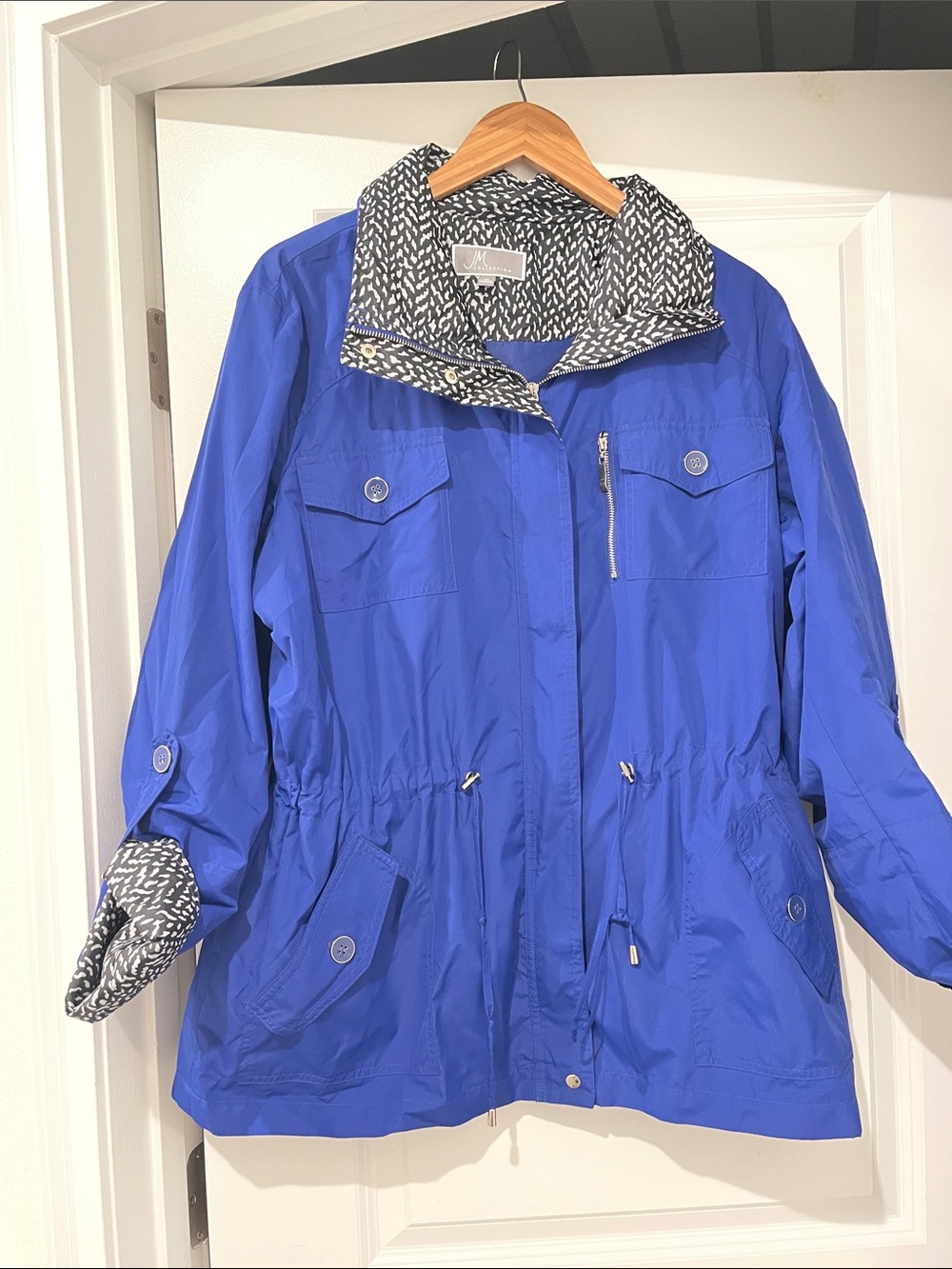 Just collection Cobalt Blue Packable Utility windbreaker jacket xl